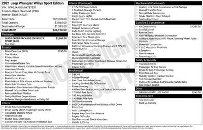 2021 Jeep Wrangler Willys Sport