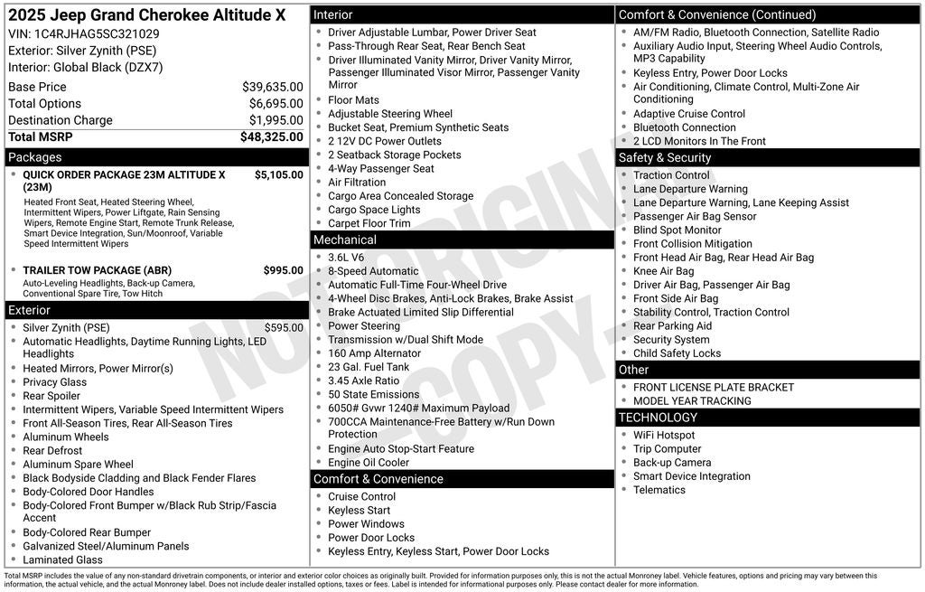2025 Jeep Grand Cherokee Altitude X 4x4