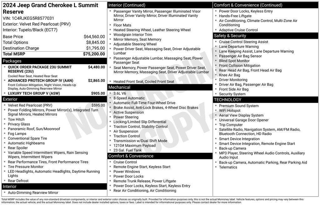 2024 Jeep Grand Cherokee L Summit Reserve 4x4