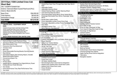 2019 RAM 1500 Limited Crew Cab 4x4 5'7' Box