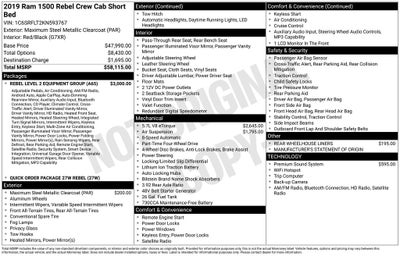 2019 RAM 1500 Rebel Crew Cab 4x4 5'7' Box