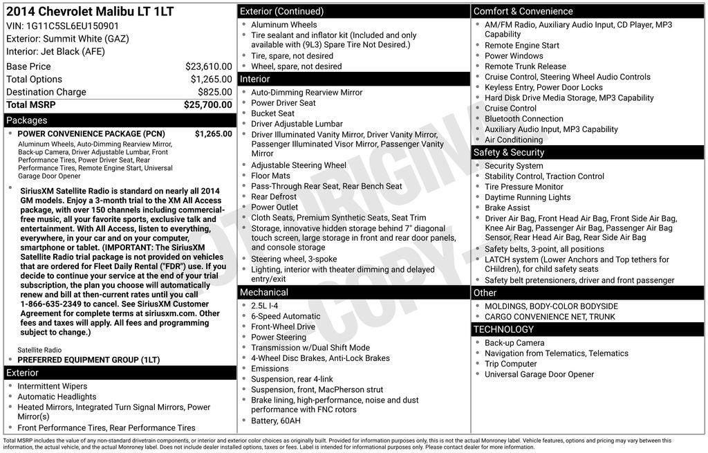 2014 Chevrolet Malibu 1LT
