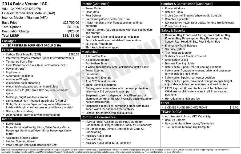 2014 Buick Verano Base