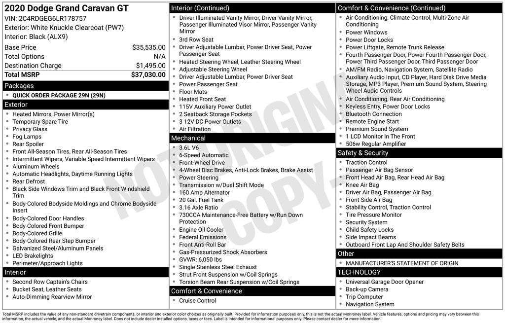 2020 Dodge Grand Caravan GT