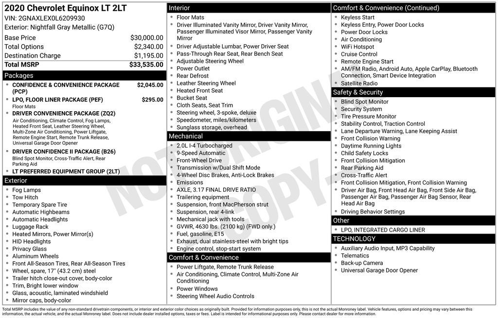 2020 Chevrolet Equinox FWD LT 2.0L Turbo