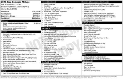 2026 Jeep Compass Latitude Altitude