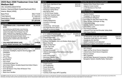 2025 RAM 2500 Tradesman Crew Cab 4x4 6'4' Box