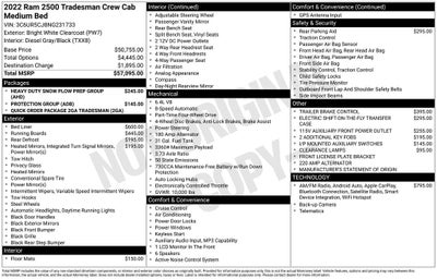 2022 RAM 2500 Tradesman Crew Cab 4x4 6'4' Box