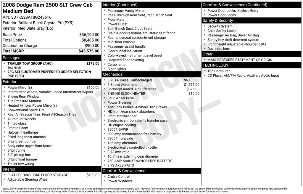 2008 Dodge Ram 2500 SLT/Power Wagon