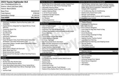2023 Toyota Highlander XLE