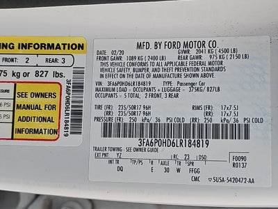 2020 Ford Fusion SE