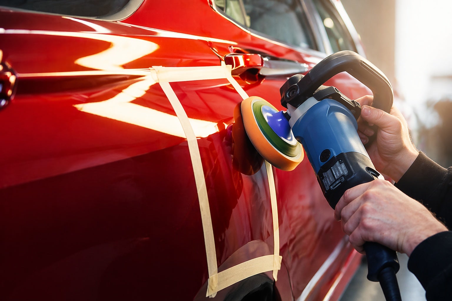 Auto body repair and paint polishing at Midwest Toyota Collision Center in Hutchinson KS